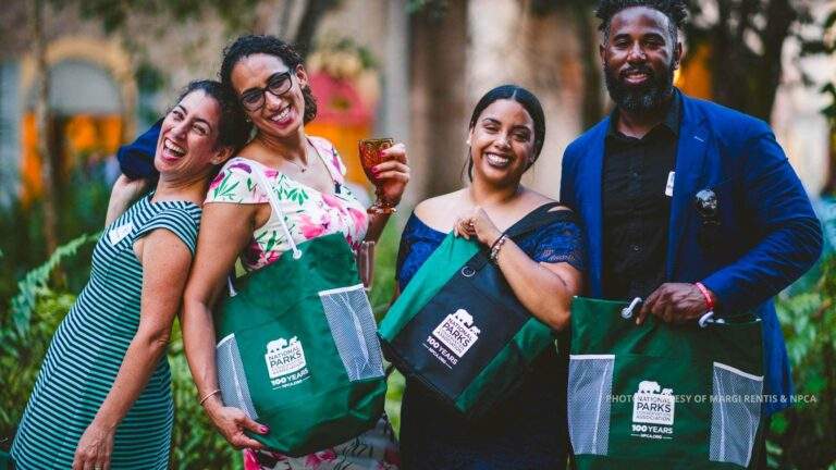 National Parks Conservation Association members posing together during a team building event at Deering Estate.