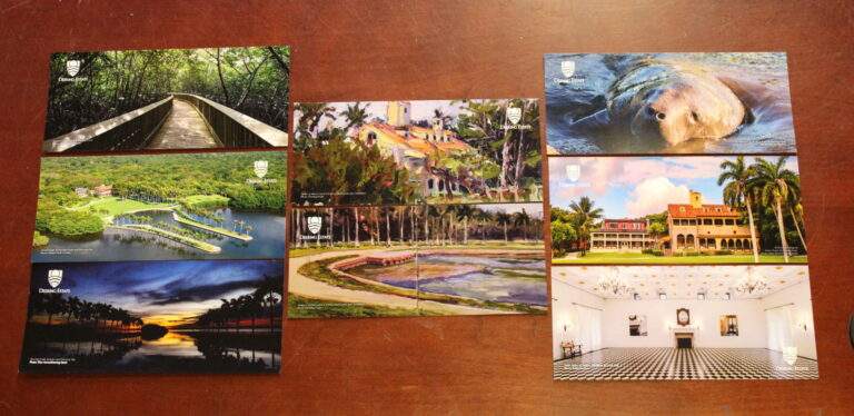 A variety of postcards available for purchase at the Deering Estate Gift Shop.