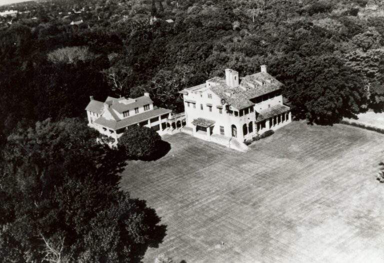 View of the Deering Estate showing the two historic homes circa 1980s.