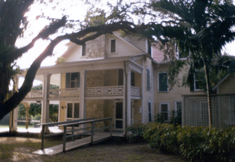 View from the courtyard of the Richmond Cottage in the 1980s.