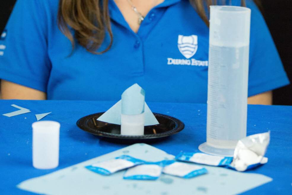 A Deering Estate naturalist shows how to perform a physics experiement.