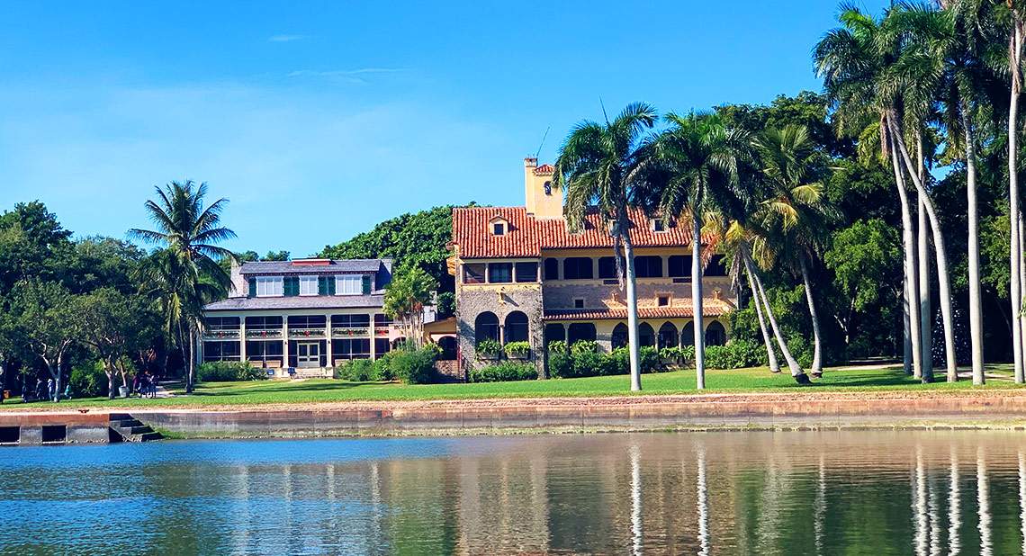 Historic Deering Estate homes on the water in Miami, Florida.
